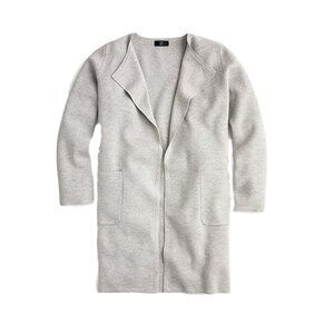 J. Crew Juliette Collarless Sweater Blazer Open Cardigan Grey